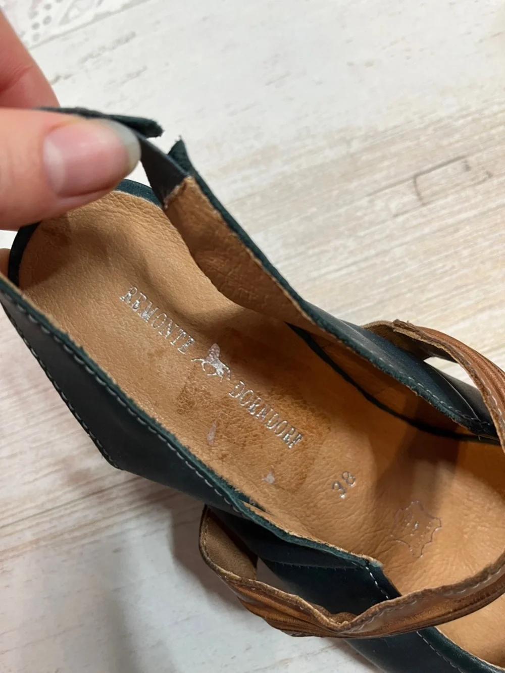 Remonte Dorndorf Navy Blue Slingback Heels Size 38 US 7-7.5